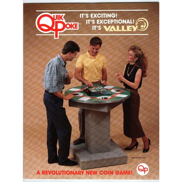 1980s Valley Quik Qpoke Coin Game Promo Flyer Bay City MI - Picture 1 of 2